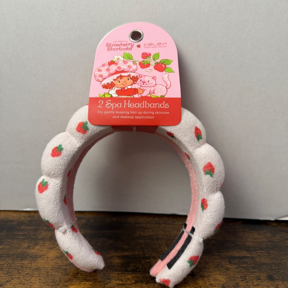 Celavi Spa Headbands Womens OS Pink White Strawberry Shortcake 2 Pack SS45552